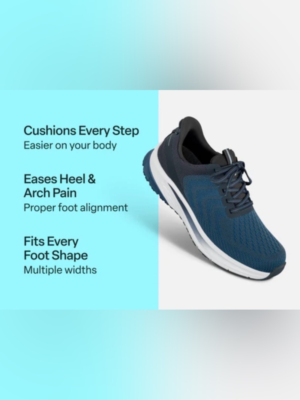 Men's Blue Knit Running Sneakers - Picture 7 of 16